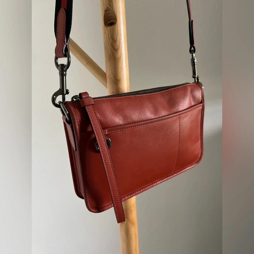 Coach Heritage Convertible Crossbody Wristet Pouch Preloved Terracotta - Picture 8 of 10